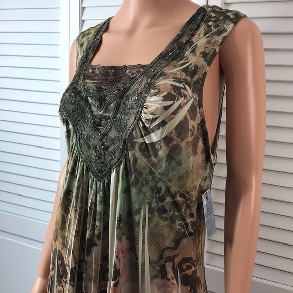 2/$25 UNITY WORLD WEAR Multicolor Sleeveless Top Size XL - Picture 3 of 11
